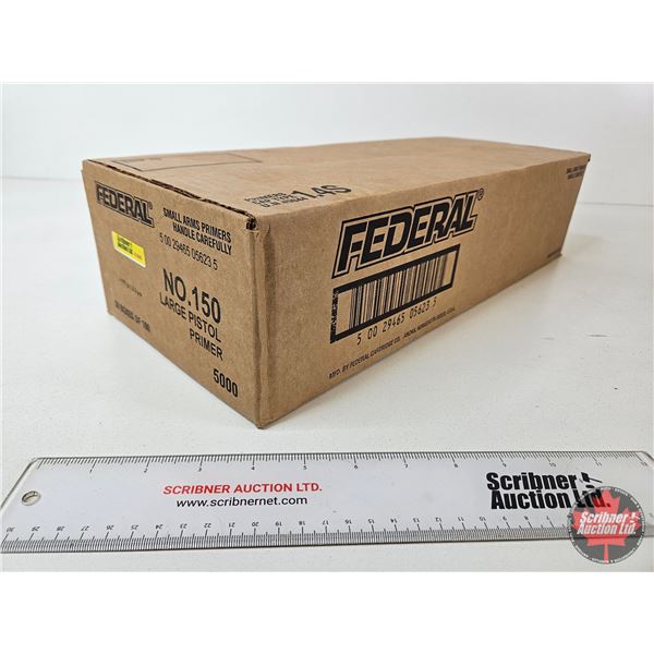 Federal No. 150 Large Pistol Primers : Unopened Case Lot : 5,000