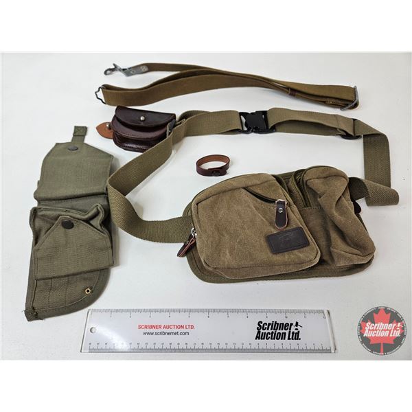 Canvas Holster : Waist Pack : Leather Pouch & Web Sling