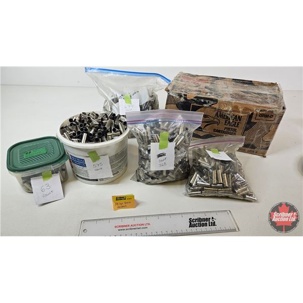Empty Brass : .38 Special : Nickel-Plated : 3,916 Count : c/w Storage Containers