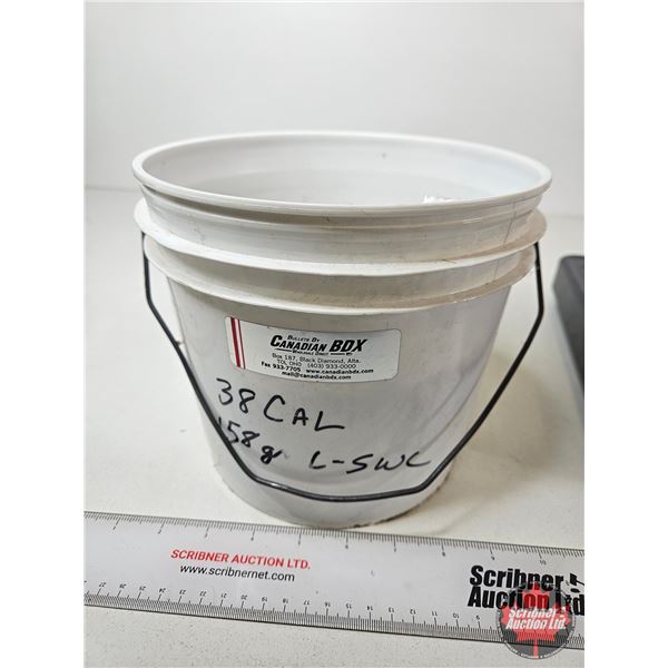 Cast Lead Bullets : .38 Cal : 158 gr SWC : Approximately 39.8 lb Including Pail
