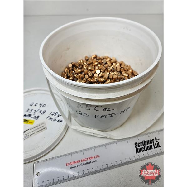 Jacketed Hollow Point Bullets : .38/.357 : 125 gr : Approximately 36.6 lb Including Pail