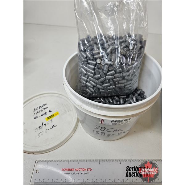 Cast Lead Bullets : .38 Cal : 158 gr SWC : Approximately 57 lb Including Pail
