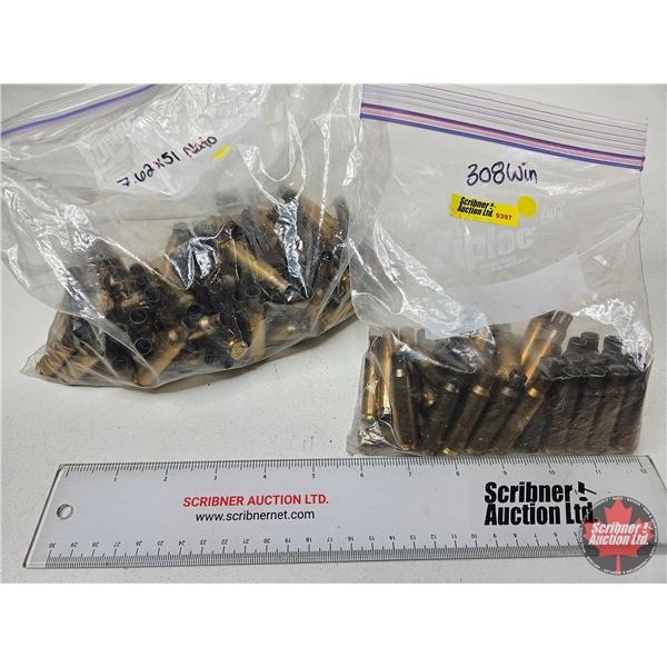 Empty Brass : .308 Win & 7.62x51 NATO : (2) Bags