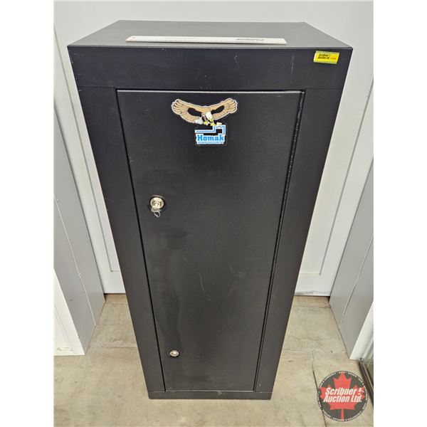 Homak Home Security Steel Storage Cabinet : Wooden Shelves & Dividers : c/w Key