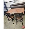 Image 1 : Restaurant Table : Brown Upholstered Booth Bench & (2) Chairs