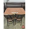 Image 1 : Restaurant Table : Brown Upholstered Booth Bench & (2) Chairs