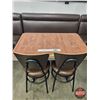 Image 1 : Restaurant Table : Brown Upholstered Booth Bench & (2) Chairs