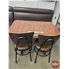 Image 1 : Restaurant Table : Brown Upholstered Booth Bench & (2) Chairs