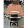 Image 1 : Restaurant Table : Woodgrain Laminate Top : c/w (2) Chairs