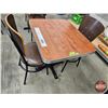 Image 1 : Restaurant Table : Woodgrain Laminate Top : c/w (2) Chairs