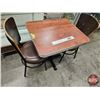 Image 1 : Restaurant Table : Woodgrain Laminate Top : c/w (2) Chairs