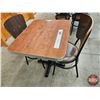 Image 1 : Restaurant Table : Woodgrain Laminate Top : c/w (2) Chairs