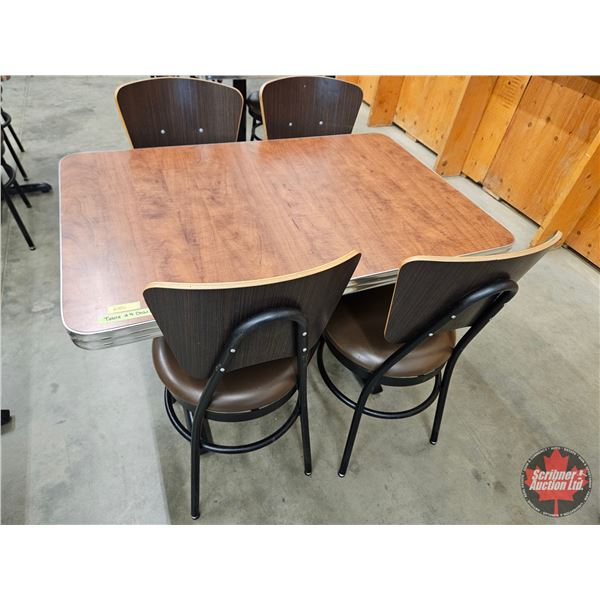 Restaurant Table : Woodgrain Laminate Top : c/w (4) Chairs