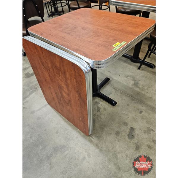 Restaurant Table : Woodgrain Laminate Top : c/w Extra Tabletop