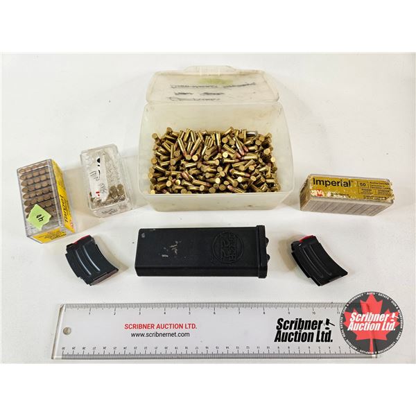 AMMO : 22LR & 22 Short (416 Rnds TOTAL) : c/w (2) Savage MK II Magazines & Catch 22 Holder