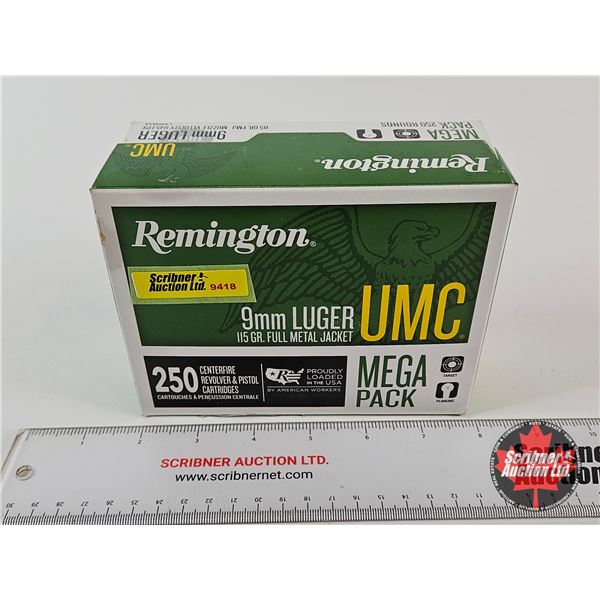 AMMO : Remington UMC Mega Pack : 9mm Luger (115gr : FMJ) (250 Rnds TOTAL)