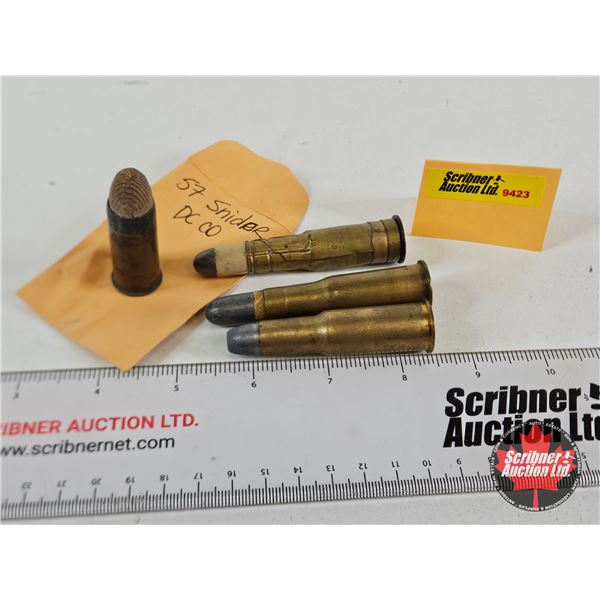 ANTIQUE AMMO : 577/450 Martini-Henry & 57 Snider (4 Rnds TOTAL)