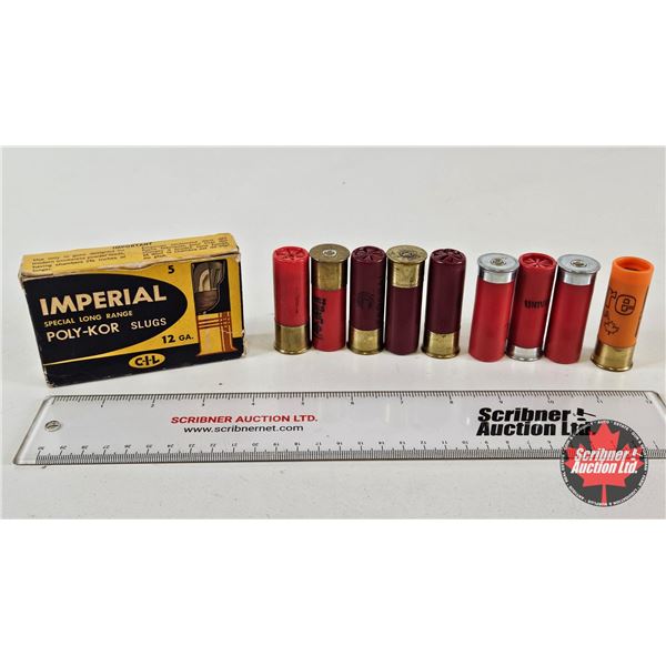 AMMO : Variety of 12ga 2-3/4″ Slugs & Shotshells (14 Rnds TOTAL)
