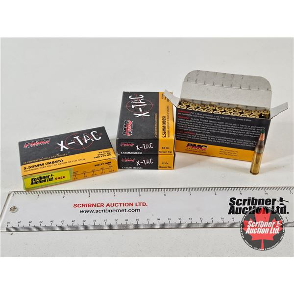 AMMO : PMC X-TAC : 5.56mm M855 (62gr : Green Tip) (80 Rnds TOTAL)