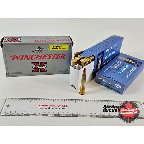 AMMO : PPU & Winchester : 303 British (180gr) (55 Rnds TOTAL)