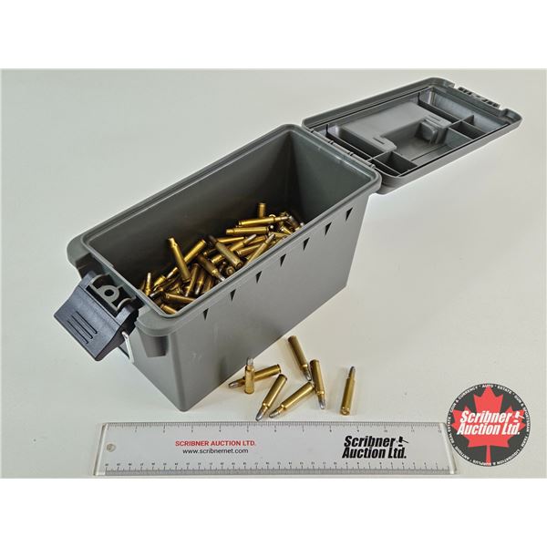 AMMO : 223 Rem : Lead Bullets (299 Rnds TOTAL) : c/w Plastic Ammo Box