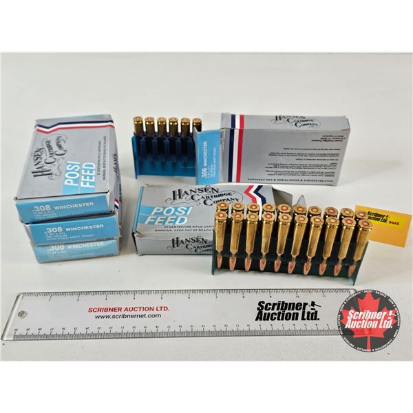 AMMO : Hansen Posi Feed : 308 Win (150gr : SP) (93 Rnds TOTAL)