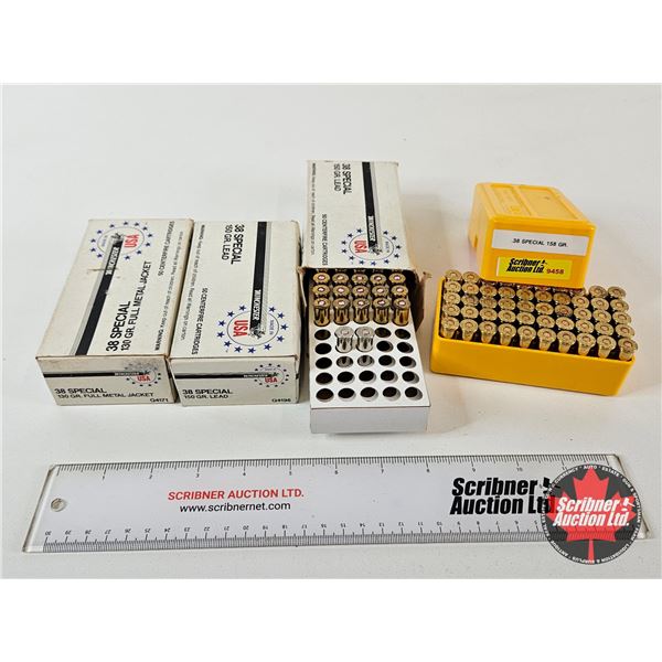 AMMO - Reloads : 38 Special : RNL & FMJ (163 Rnds TOTAL) : c/w Plastic Ammo Box
