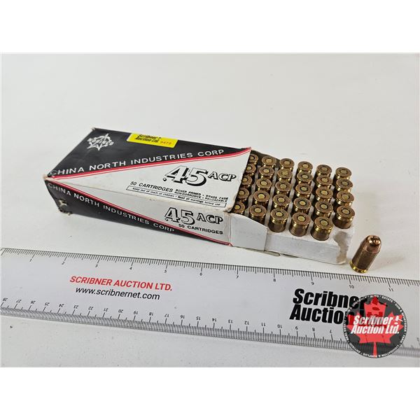 AMMO : Norinco : 45 Auto (230gr : FMJ) (50 Rnds TOTAL)
