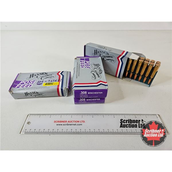 AMMO : Hansen Posi-Feed : 308 Win (180gr : SP) (69 Rnds TOTAL)