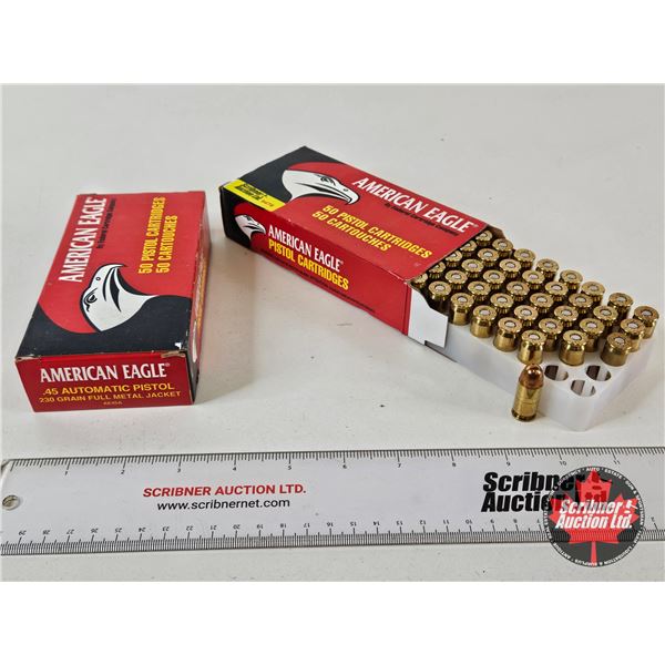AMMO : Federal American Eagle : 45 Auto (230gr : FMJ) (98 Rnds TOTAL)