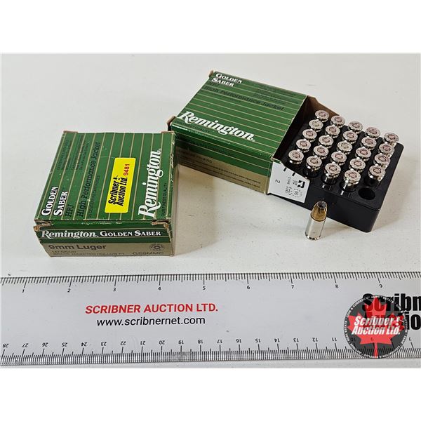 AMMO : Remington Golden Saber : 9mm Luger (147gr : Brass Jacketed HP) (50 Rnds TOTAL)