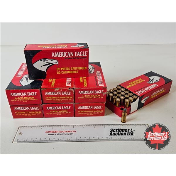 AMMO : Federal American Eagle : 44 Rem Mag (240gr : JHP) (400 Rnds TOTAL)