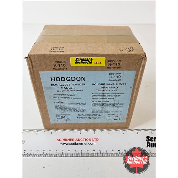 POWDER : Hodgdon H-110 : Smokeless Powder : Unopened Bulk Box (4 lbs)