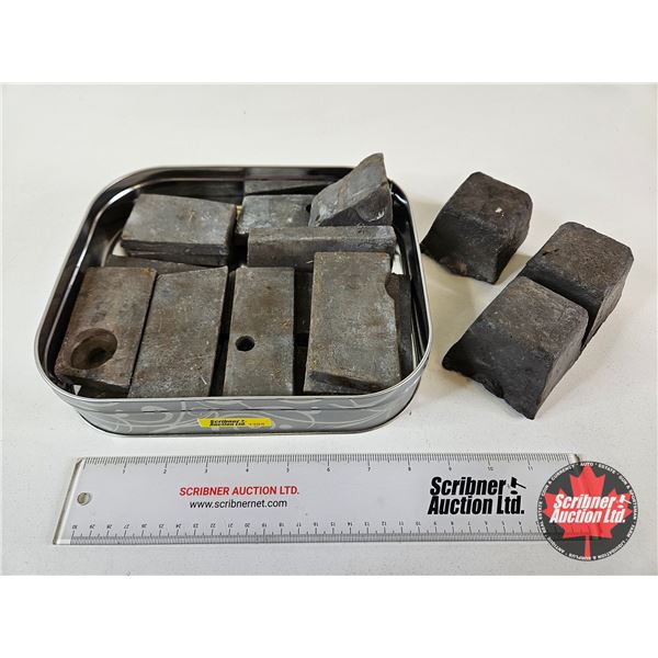 Lead Ingots & Assorted Lead Pieces : c/w Tin (Approx 38.6 lbs Including Tin)