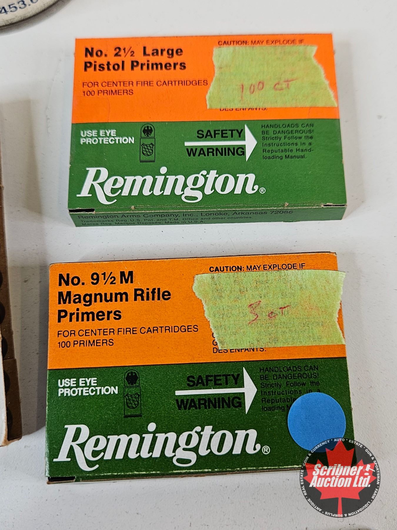 Winchester-Western Powder : (3) Opened Cans : c/w Assorted Primers (283 ...