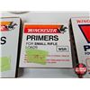 Image 4 : Winchester-Western Powder : (3) Opened Cans : c/w Assorted Primers (283 Count TOTAL)