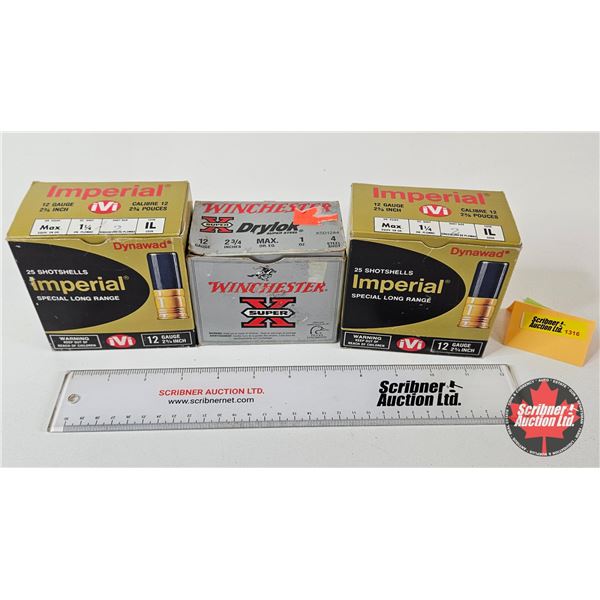 AMMO : Winchester Super-X & IVI Imperial : 12ga 2-3/4″ Shotshells (54 Rnds TOTAL)