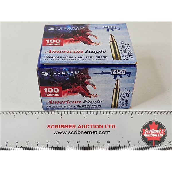 AMMO : Federal American Eagle MSR : 223 Rem (55gr : FMJ) (100 Rnds TOTAL)