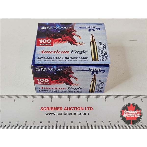 AMMO : Federal American Eagle MSR : 223 Rem (55gr : FMJ) (100 Rnds TOTAL)