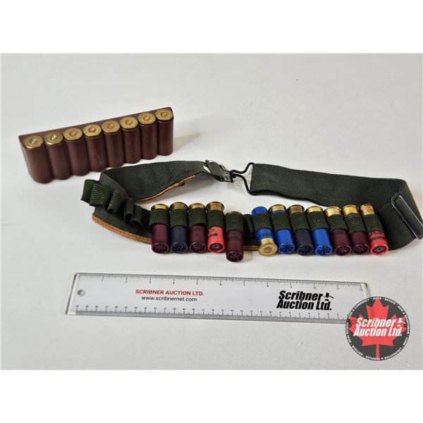 AMMO : Variety of 12ga 2-3/4″ : c/w Bandolier & Shell Carrier (20 Rnds TOTAL)
