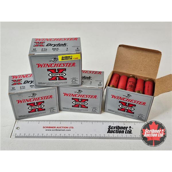 AMMO : Winchester Super-X Drylok : 12ga 2-3/4″ (1oz : #4 Steel Shot) (80 Rnds TOTAL)