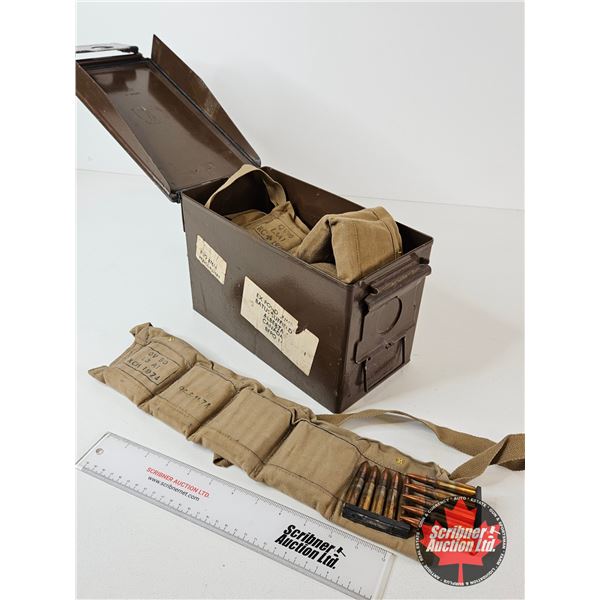 AMMO : Military : 7.62x51 (308 Win) : c/w Bandoliers & Ammo Can (250 Rnds TOTAL)