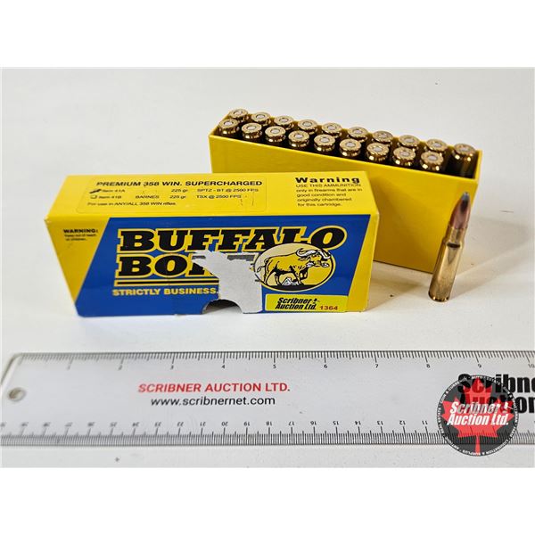 AMMO : Buffalo Bore Premium : 358 Win (225gr : SPTZ-BT) (20 Rnds TOTAL)