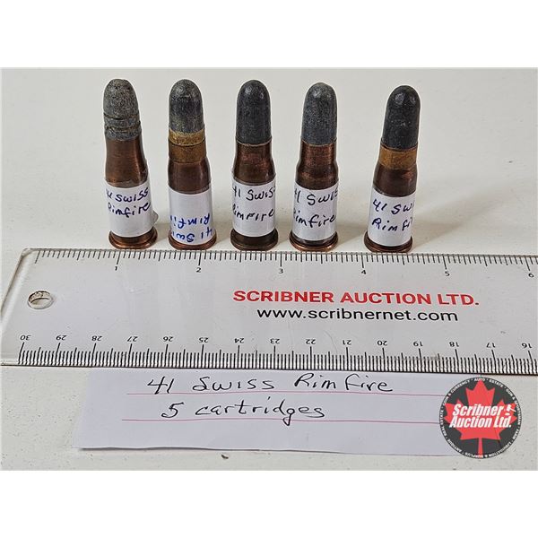 AMMO : Antique : 41 Swiss Rimfire (5 Rnds TOTAL)