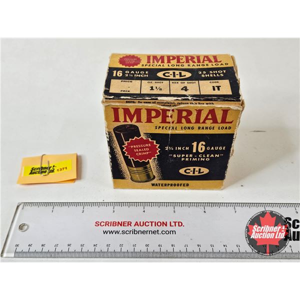 AMMO : Vintage CIL Imperial : 16ga 2-3/4″ (1-1/8oz : #4 Shot) (25 Rnds TOTAL)