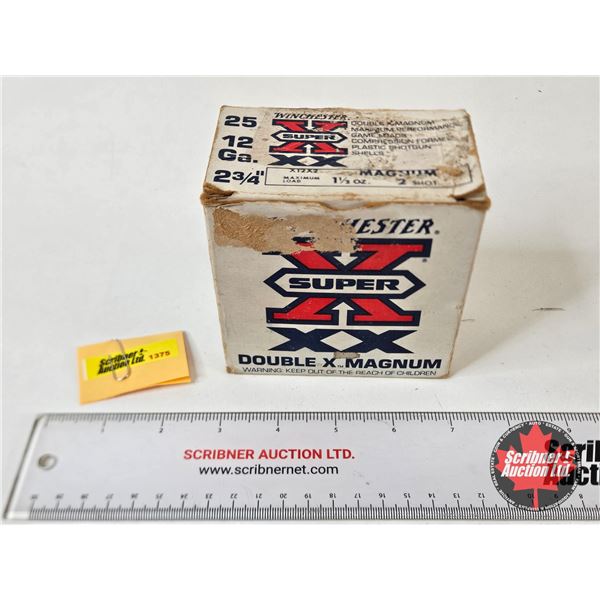 AMMO : Winchester Super-X Double X Magnum : 12ga 2-3/4″ (1-1/2oz : #2 Shot) (25 Rnds TOTAL)