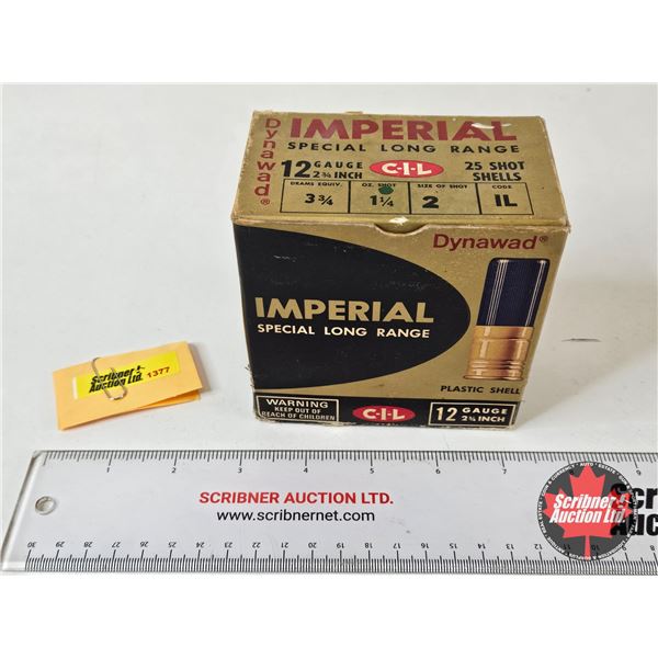 AMMO : Vintage CIL Imperial Dynawad : 12ga 2-3/4″ (1-1/4oz : #2 Shot) (25 Rnds TOTAL)