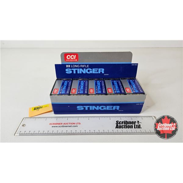 AMMO : CCI Stinger : 22LR (32gr : CPHP) (500 Rnds TOTAL) : c/w Display Box