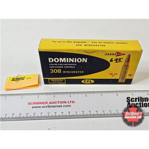 AMMO : Vintage CIL Dominion : 308 Win (180gr : Sabre Tip) (18 Rnds TOTAL)