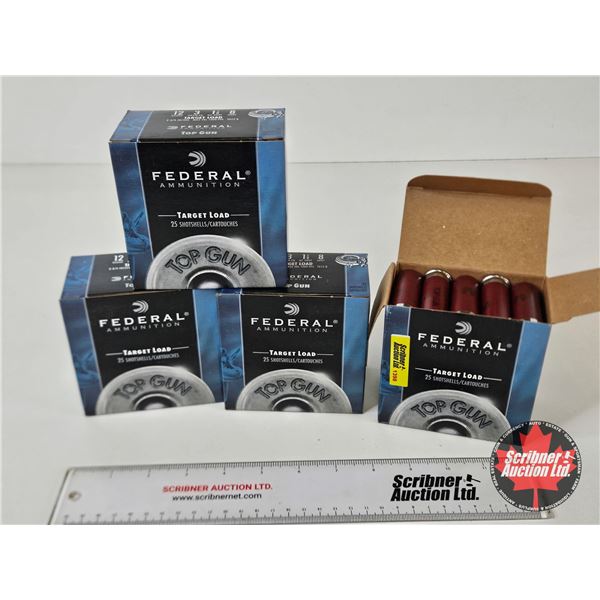 AMMO : Federal Top Gun : 12ga 2-3/4″ (1-1/8oz : #8 Shot) (100 Rnds TOTAL)